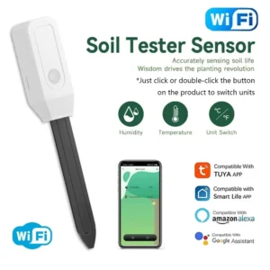 Humidimètre Sol Smart WiFi Capteur Température Humidité Jardin Plante Moniteur-